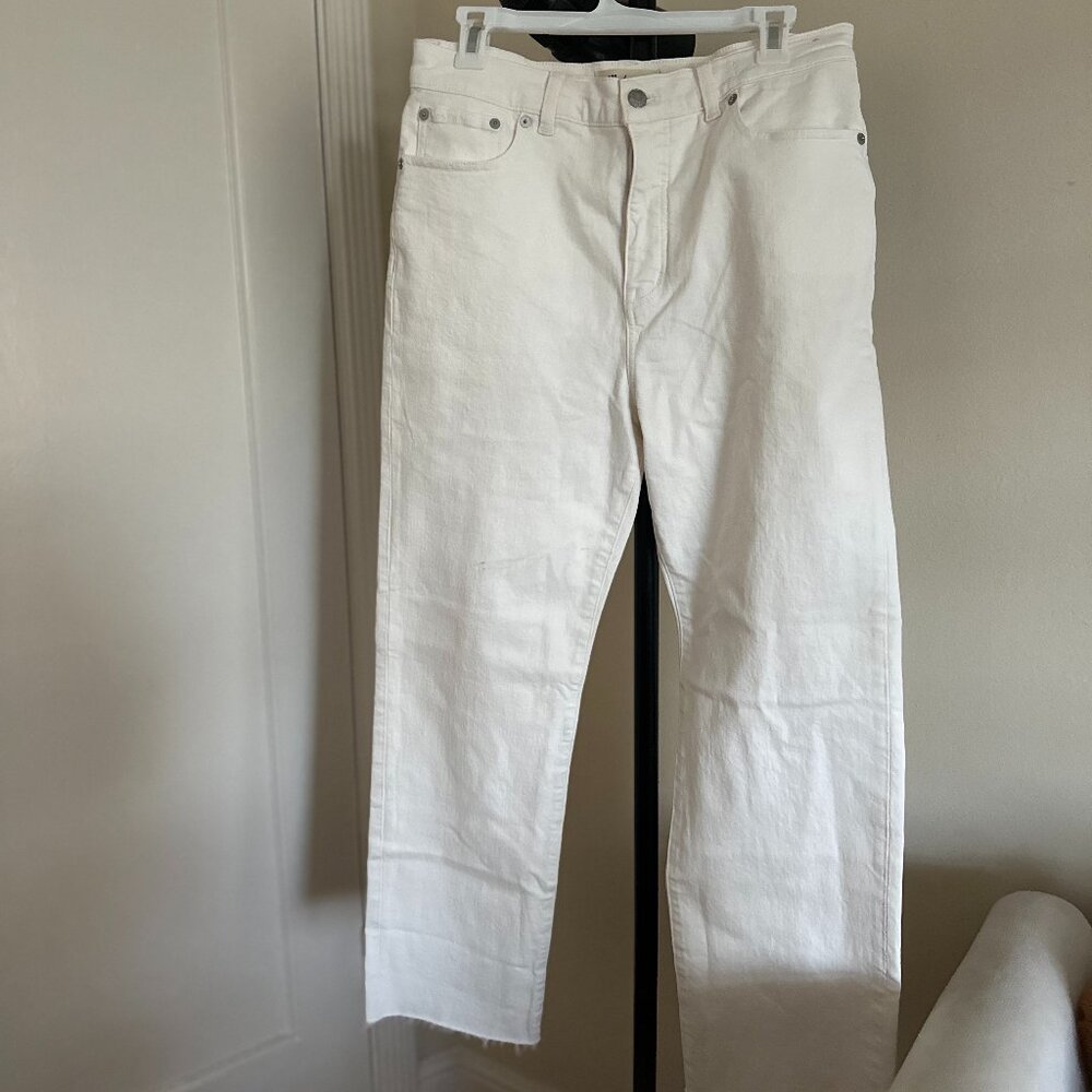 Madewell White Straight Jean